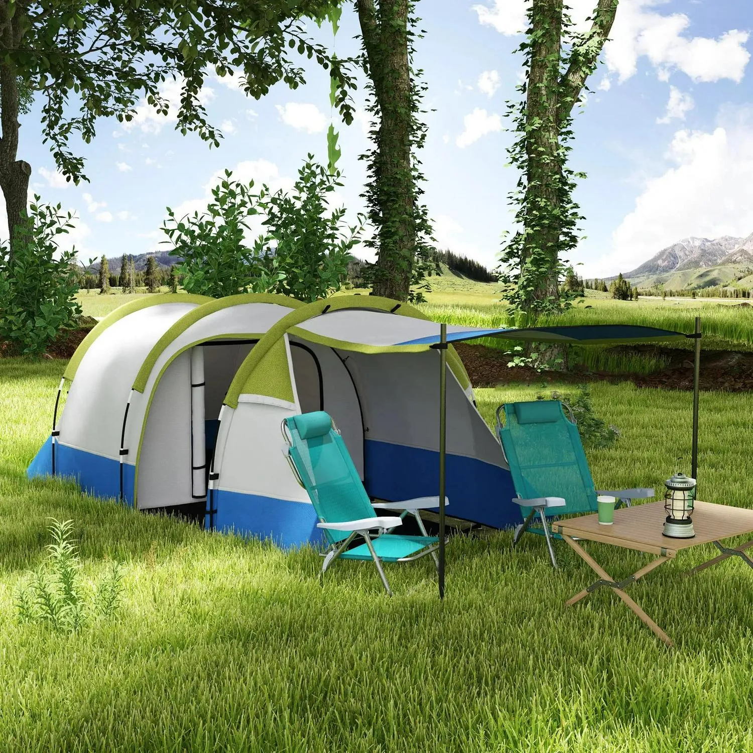 Porch Tent, Time-limited sale Green Award-winning Accessories Man With Two-Room Three And Outsunny -