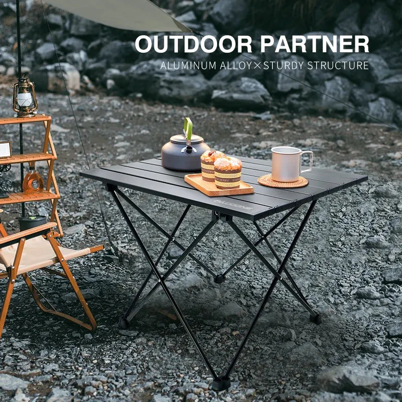 Portable Aluminum Camping Table, Lightweight Folding Design, 15.7" x 13.8"