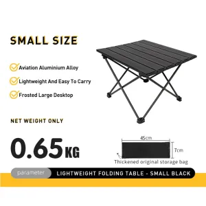 Portable Aluminum Camping Table, Lightweight Folding Design, 15.7" x 13.8"