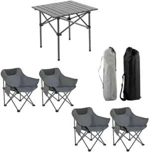 Portable Aluminum Camping Table Set with Foldable Design Lightweight Roll up Table Top for Picnic BBQ Garden Hiking and Fishing Includes Air Pump