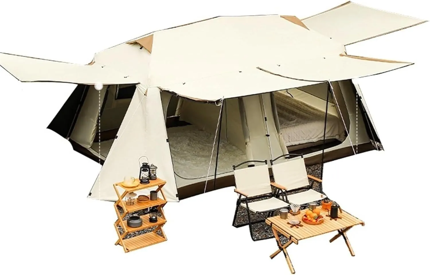 Portable Beach Tent, Windproof Outdoor Camping Canopy, 320x220x170 cm, Lightweight, UV Protection
