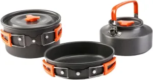 Portable Camping Pot Set Aluminum Cookware Pan Set Cooking Utensils for 2-3 People