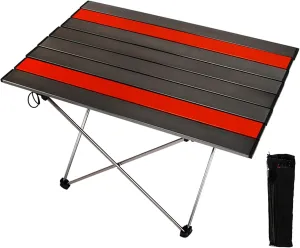 Portable Camping Side Table,Camping Tables Picnic Accessories Camping Gear with Carry Bag for Wild Camping,Outdoor Photography,Exploration,Orange and Gray