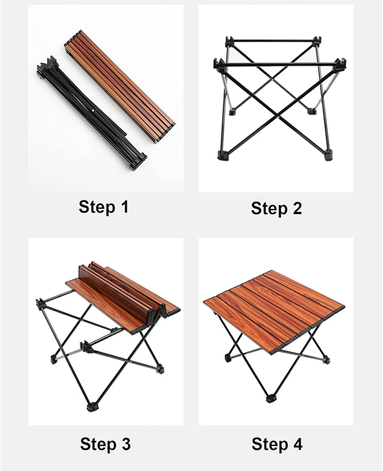 Portable Camping Table Compact Folding Table Ultra-Light Leisure Beach Table Stable and Comfortable Furniture for Hike Travel Fishing,Brown,S(Length41cm)