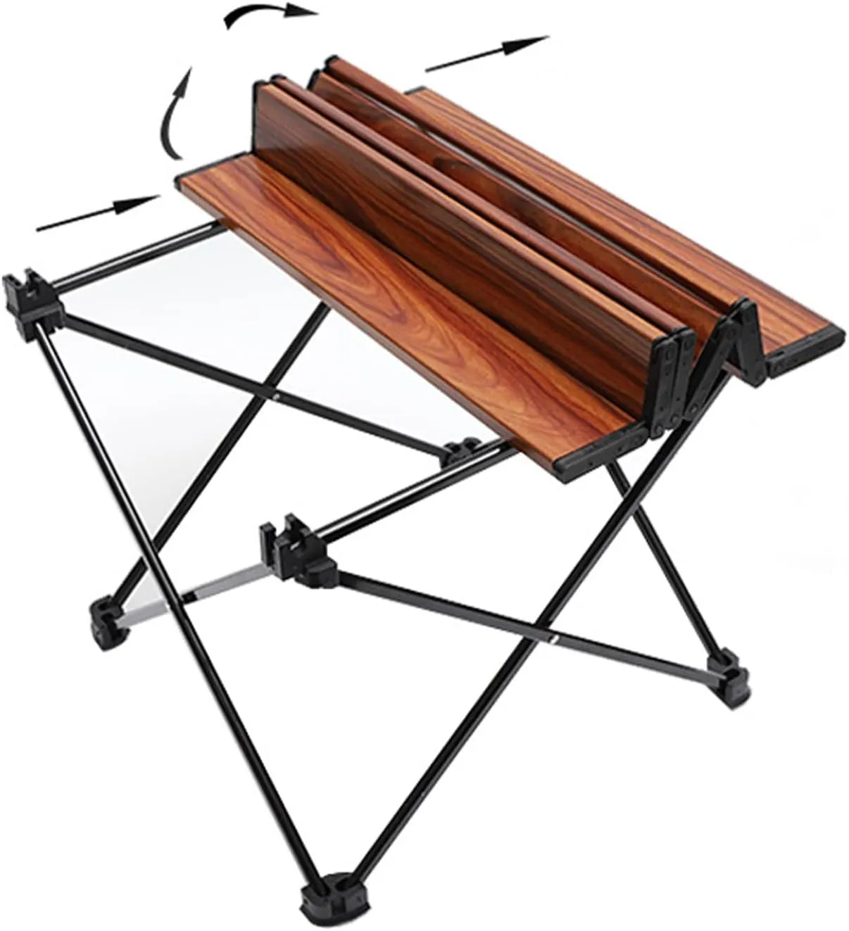 Portable Camping Table Compact Folding Table Ultra-Light Leisure Beach Table Stable and Comfortable Furniture for Hike Travel Fishing,Brown,S(Length41cm)