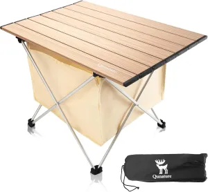 Portable Camping Table Folding Beach Table Ultralight Aluminum Camp Table with Storage Bag for Beach Hiking Backpacking Fishing Picnic
