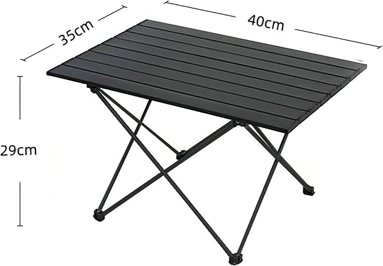 Portable Camping Table, Light Folding Table with Aluminum Table Top and Carrying Bag, for Outdoor, Picnic, Beach, Hiking, Fishing, Black (Size : 40cm)