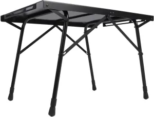 Portable Camping Table with Adjustable Height - Sturdy Black Aluminum Alloy Camping Side Table for Outdoor Use, Hiking, BBQs, and Picnics Foldable 60x40cm Design