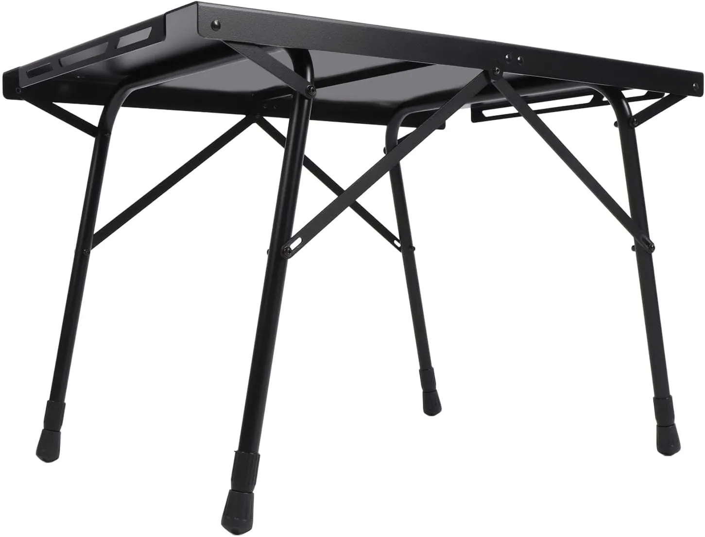 Portable Camping Table with Adjustable Height - Sturdy Black Aluminum Alloy Camping Side Table for Outdoor Use, Hiking, BBQs, and Picnics Foldable 60x40cm Design
