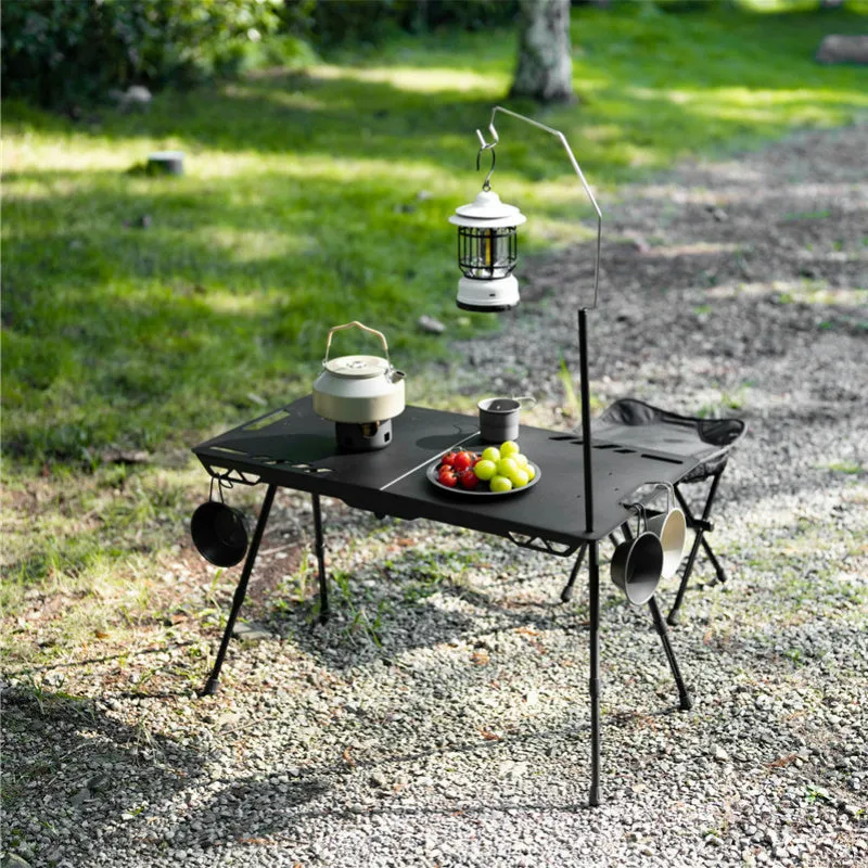 Portable Foldable IGT Table | Lightweight Aluminum Alloy Tactical Camping BBQ Table | Black