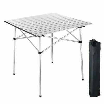 Portable Folding Aluminum Table Outdoor Camping Picnic Desk With Carry Bag
