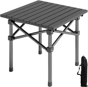 Portable Folding Camping Table for 2-4 Persons, Small Aluminum Camping Table with Carrying Bag, Prefect for Outdoor, Picnic, BBQ, Cooking, Festival Black