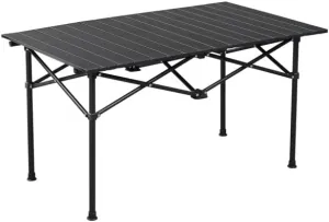 Portable Folding Camping Table, Ultralight Collapsible Table Outdoor Camp Table for Travel Hiking Backyard BBQ Party, Black (120 * 55 * 50cm)