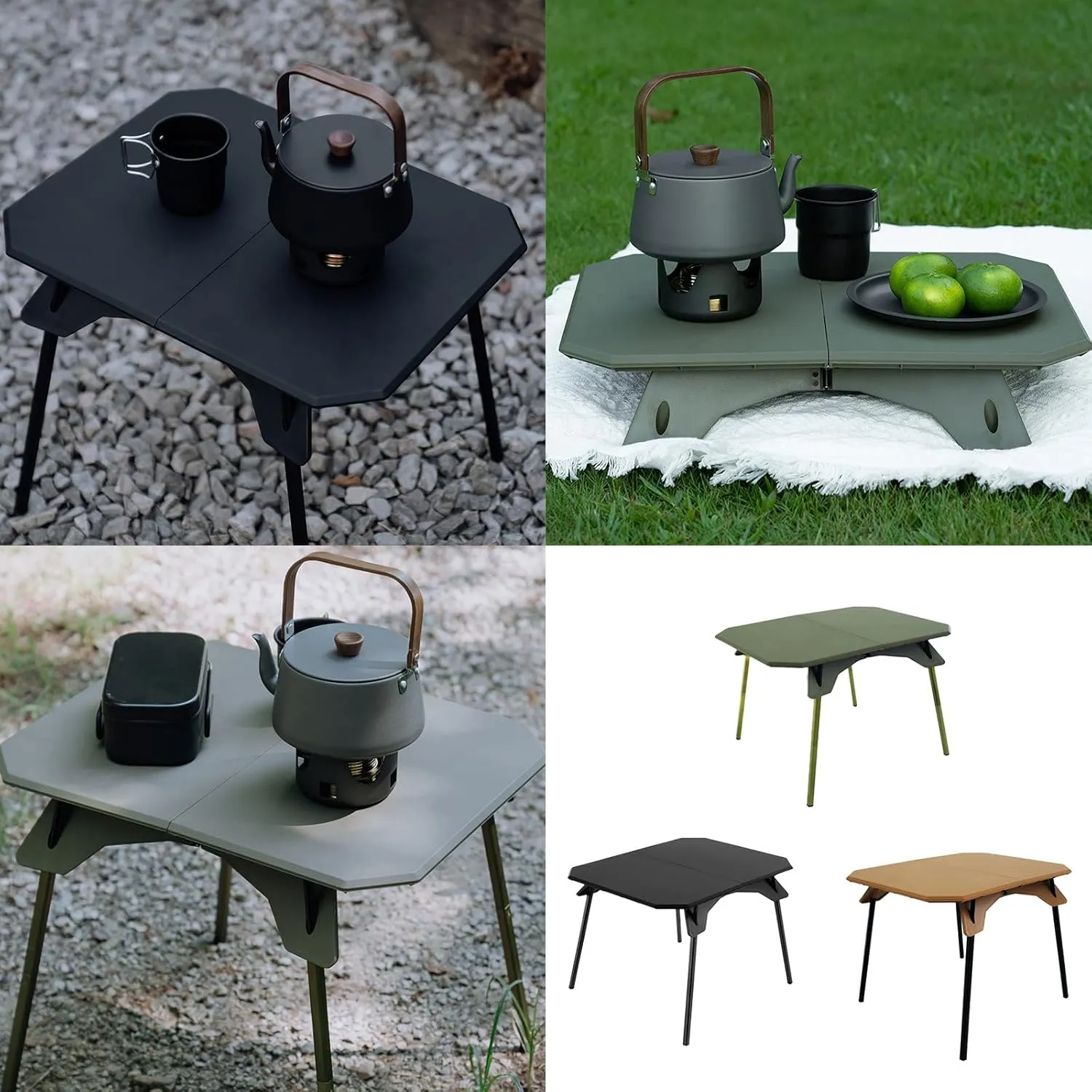 Portable Folding Camping Table with Adjustable Heights Aluminum Alloy Folding Table Picnics Desk for Camping and Party