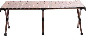 Portable Folding Stool, Simple Outdoor Camping Ultralight Aluminum Lightweight Compact Roll Up Picnic Table, with Storage Bag, for Picnic BBQ Backyard Beach Black