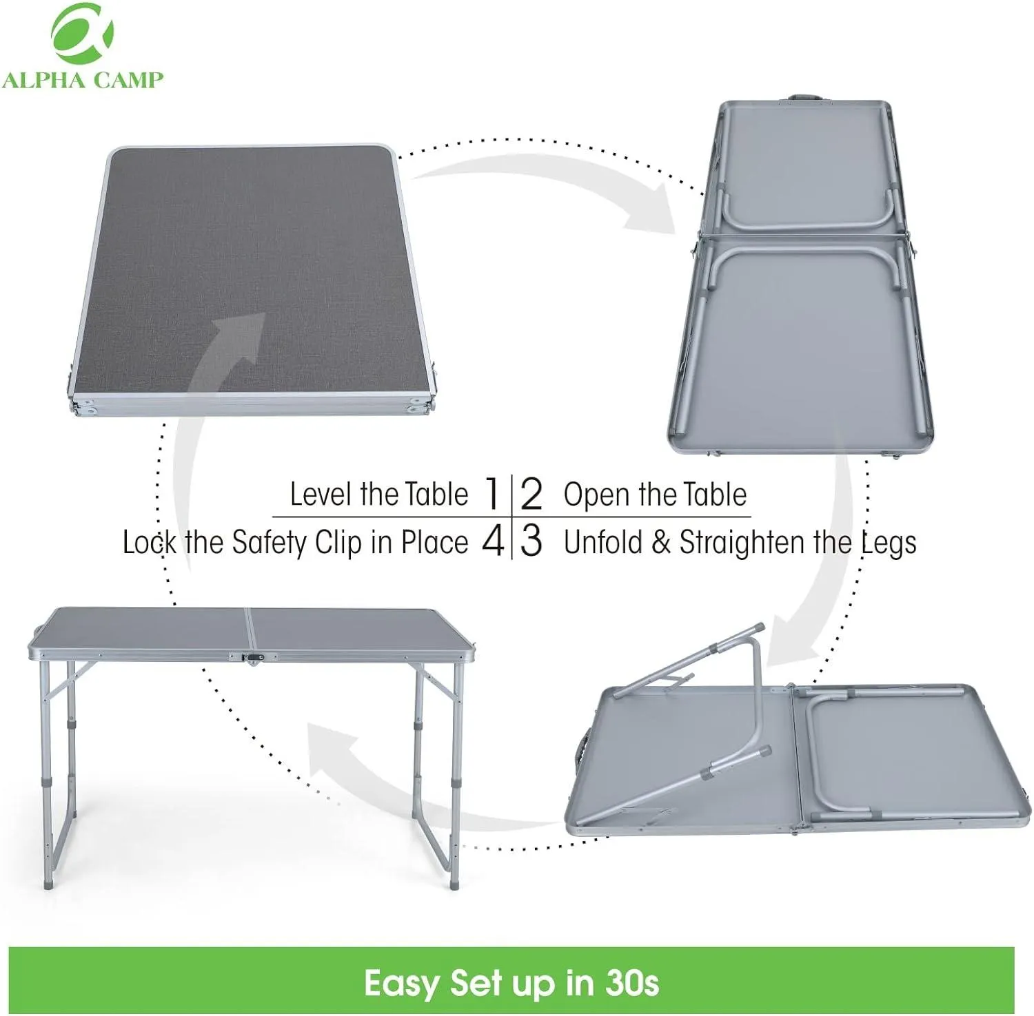 Portable Folding Table 120x60cm – Folding Camping Table for Indoor & Outdoor Use