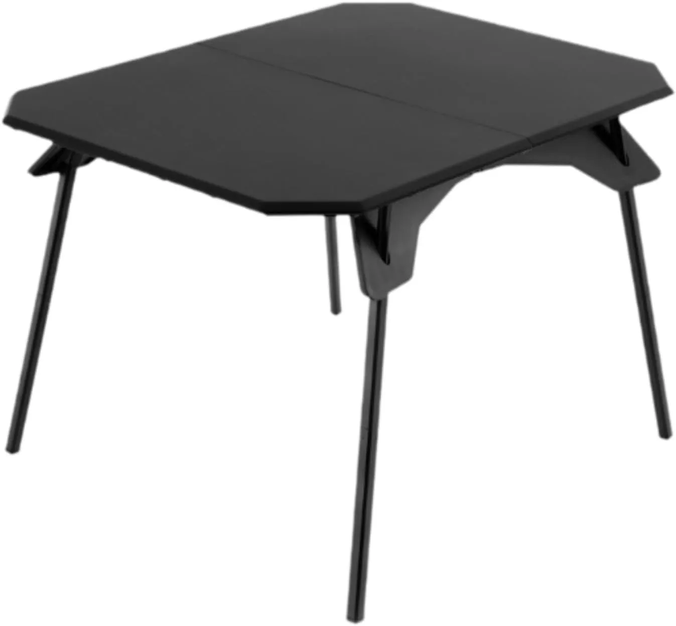 Portable Folding Table for Outdoor Use with Adjustable Height, Black