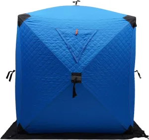Portable Ice Fishing Tent, 3 Layers of Cotton Insulation Fishing Shelter, Thermal Ice Fishing Tent, 1-2 Person D-Shaped Door Outdoor Ice Shanty for Camping, Hiking, Adventure, Field Trips