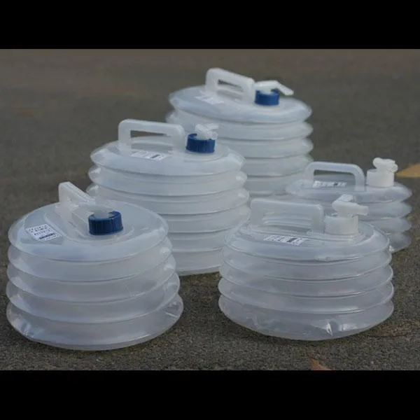 Portable Outdoor Camping Bucket Collapsible Water Carrier Container 15L White