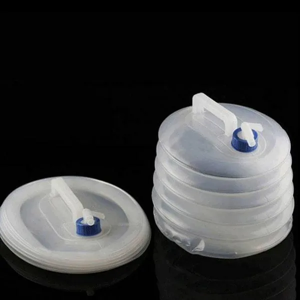 Portable Outdoor Camping Bucket Collapsible Water Carrier Container 15L White