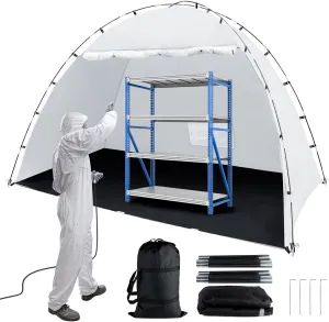 Portable Paint Booth Tent, Siebwin 10(L) x6(W) x6.5(H) ft Larger Spray Paint Tent with Built-in Floor & Mesh Screen & Windproof Hooks for Furniture DIY Hobby Tool Spray Paint Shelter