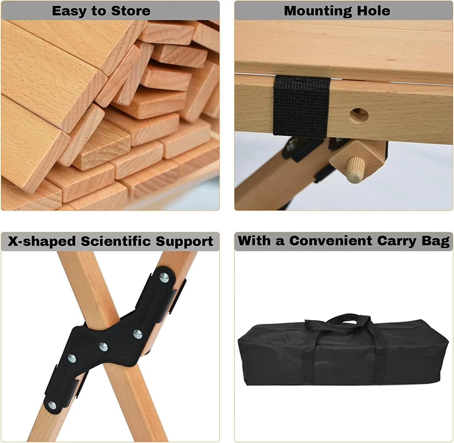 Portable Picnic Table, Folding Camping Table Picnic Table with Carry Bag, Wooden Picnic Table Foldable, Adjustable Height Roll Up Folding Wooden Table Indoor Outdoor Camping, BBQ