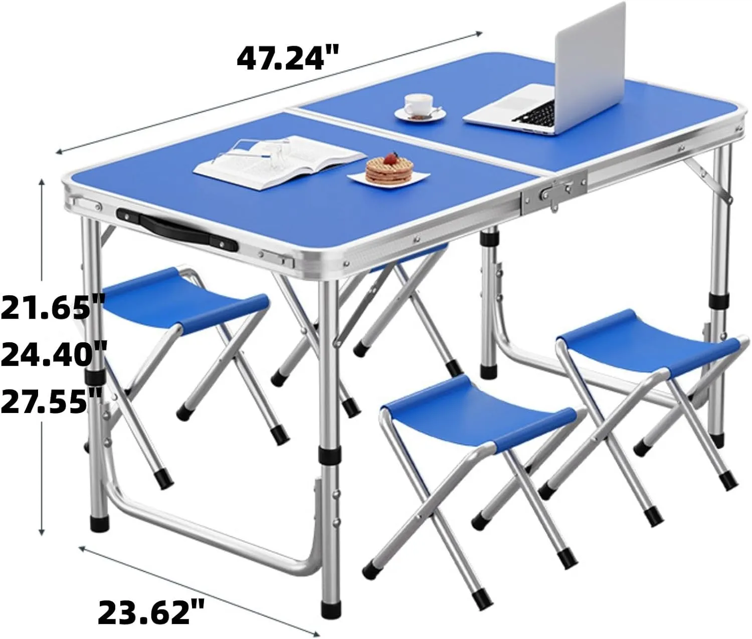 Portable Picnic Tables,Folding Kitchen Work Top Table,Heavy Duty Trestle for Party,Dinner,Buffet,Outdoor Garden,Camping Table,Lightweight Compact Table,Adjustable Height,Camping Accessories ( Size : S