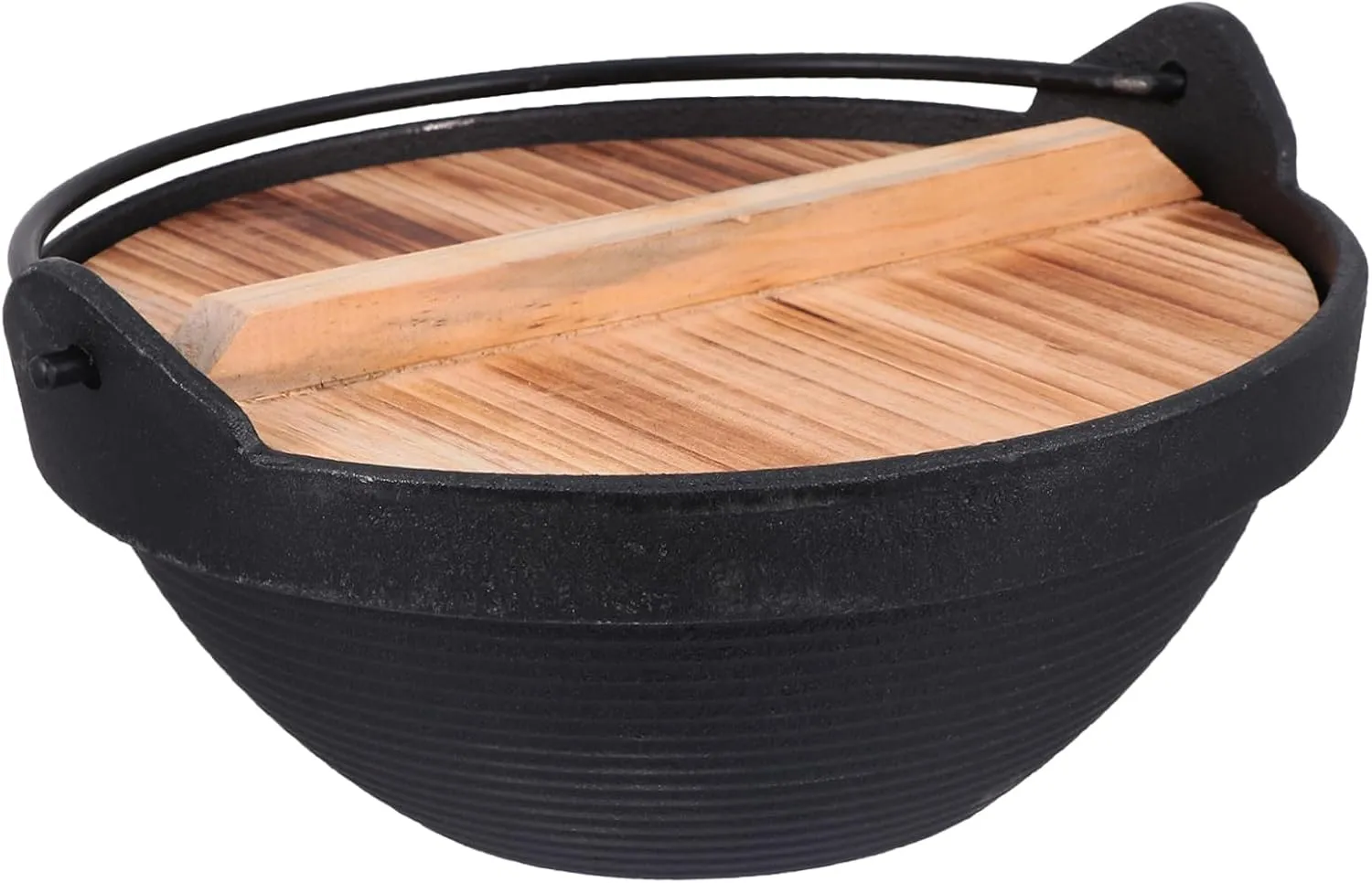 Portable Single Pot Cast Iron Outdoor Pot Camping Large Cooking Lid Easy to Clean Cookware