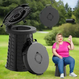 Portable Toilet - 380lb Capacity Adjustable Height Camping & Bug-Out Toilet