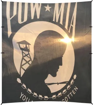 Pow Mia Flag Black Foldable Beach Canopy UPF50  Water-Resistant Outdoor Sun Shade with Sturdy Poles, Sandbags and Shovel for Camping Trips, Fishing, Backyard Fun or Picnics