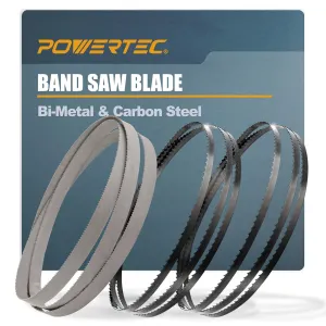 POWERTEC 59-1/4 Inch Bandsaw Blades Assortment for Woodworking & Non-Ferrous Metal Cutting, Band Saw Blades for Ryobi BS903 & BS900 and Shop Fox W1749 Band Saw, 3 Pack (13702)