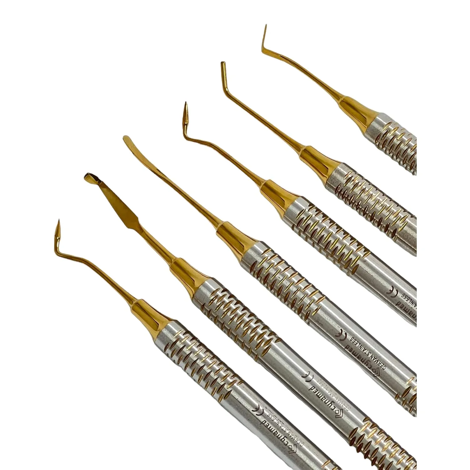 Premium German Dental Composite Non Stick Filling Instruments Kit (6 PCS Titanium Gold) Glass ionomer-Cynamed (Composite Filling Set of 6 (Gold))