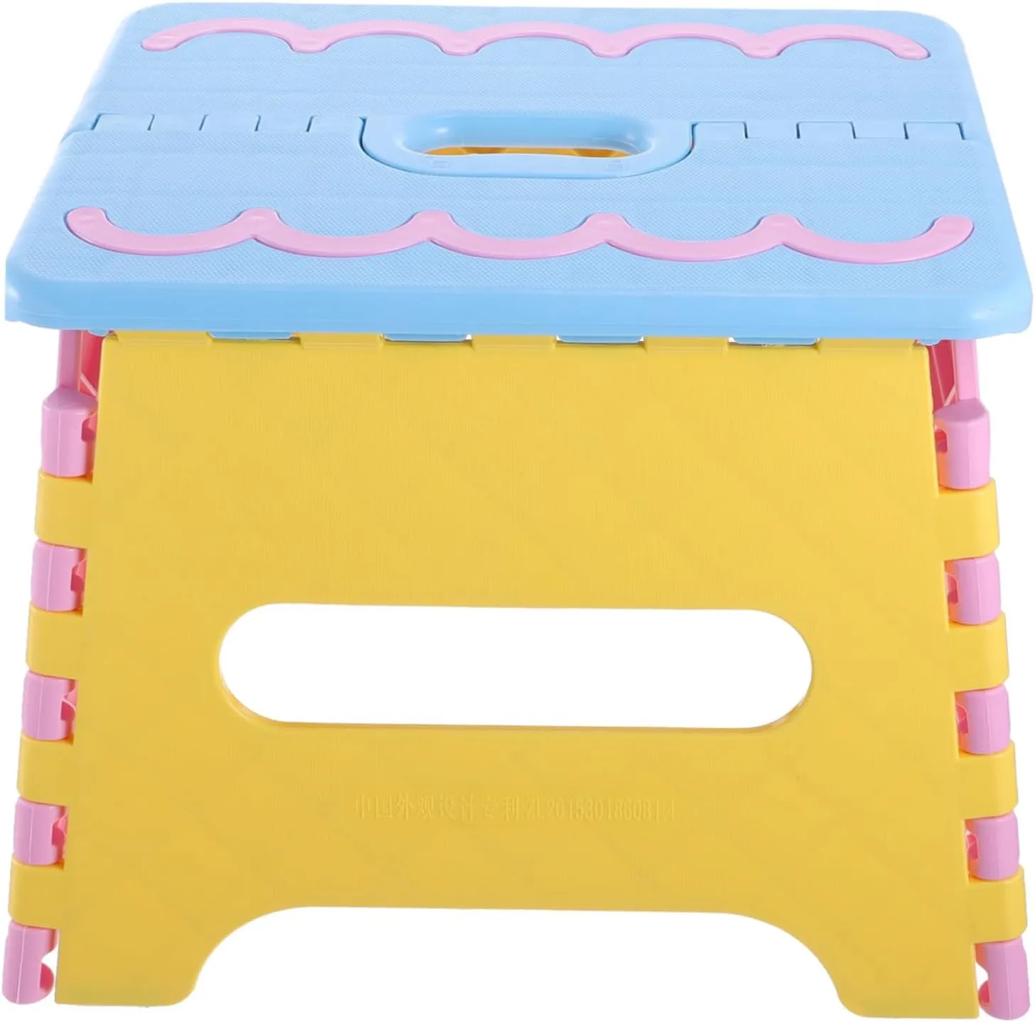 PRETYZOOM 1pc Folding Step Stool for Boys and Girls Adults Portable Plastic Stool Ergonomic Handle for Kitchen Bathroom Office Outdoor Use Compact Lightweight High Design
