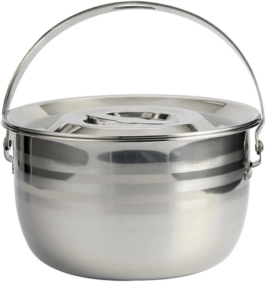 PRETYZOOM Camping Griddle Camping Pot Jacketed Kettle Thicken Child Stainless Steel Thicken Stew Pot