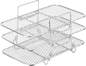 PRETYZOOM Multi-layer Air Fryer Dehydration Rack Food Drying Stand Removable Design Dishwasher Safe High-temperature Resistant Kitchen Accessory for Fruits Meats