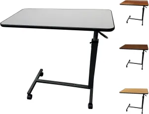 ProHeal Medical Overbed Table with Wheels and Adjustable Height - Gray Rolling Over Bed Table for Home and Hospital Use