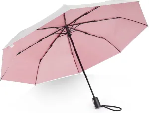 Prospo UPF 50  UV Protection Umbrella for Sun & Rain, Large Compact Travel Umbrella Windproof, 46 Inch Auto Open Close Sun Blocking for Women Men