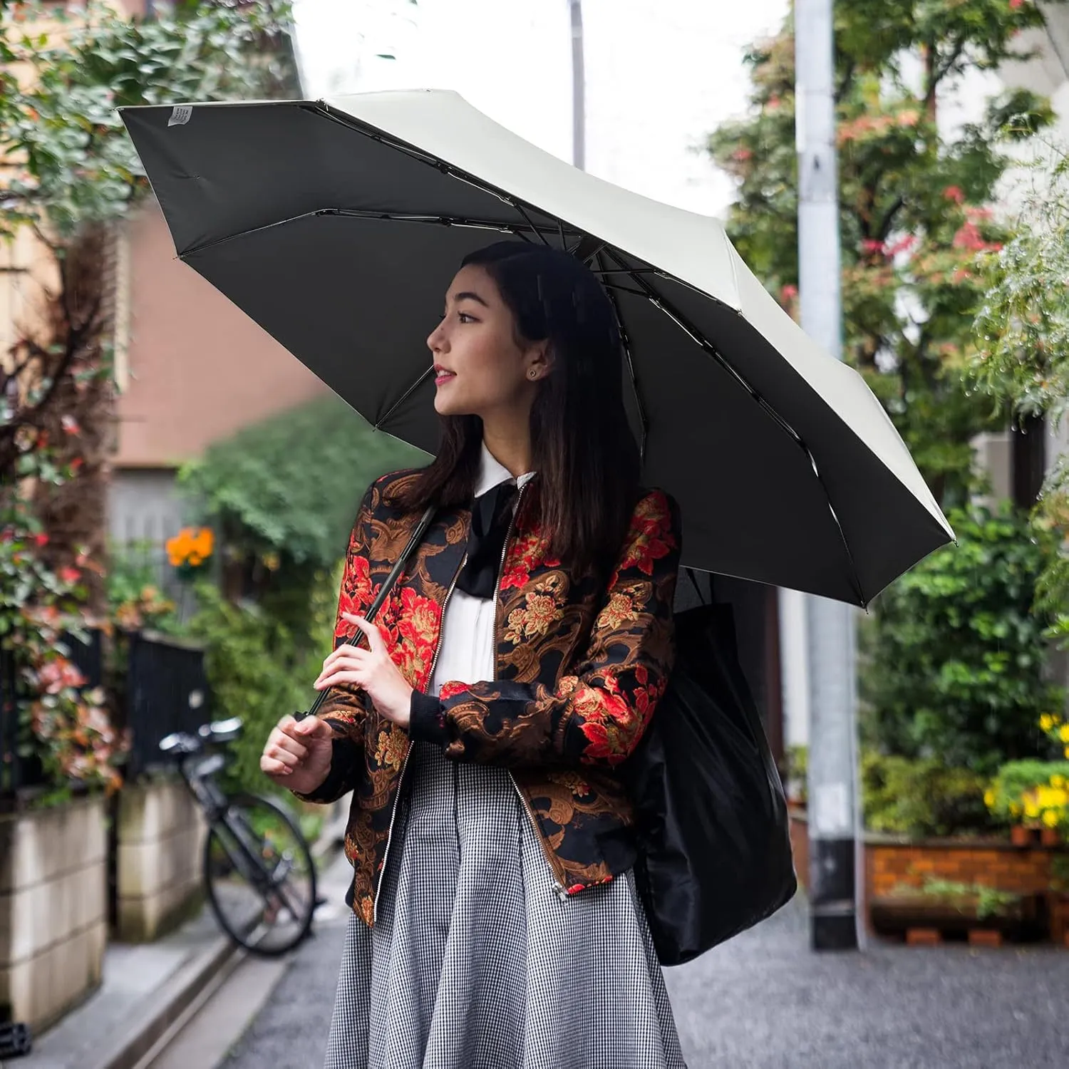Prospo UPF 50  UV Protection Umbrella for Sun & Rain, Large Compact Travel Umbrella Windproof, 46 Inch Auto Open Close Sun Blocking for Women Men