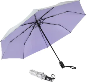 Prospo UPF 50  UV Protection Umbrella for Sun & Rain, Large Compact Travel Umbrella Windproof, 46 Inch Auto Open Close Sun Blocking for Women Men