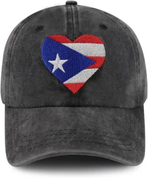 Puerto Rico Hat for Men Women, Adjustable Cotton Embroidered Baseball Cap