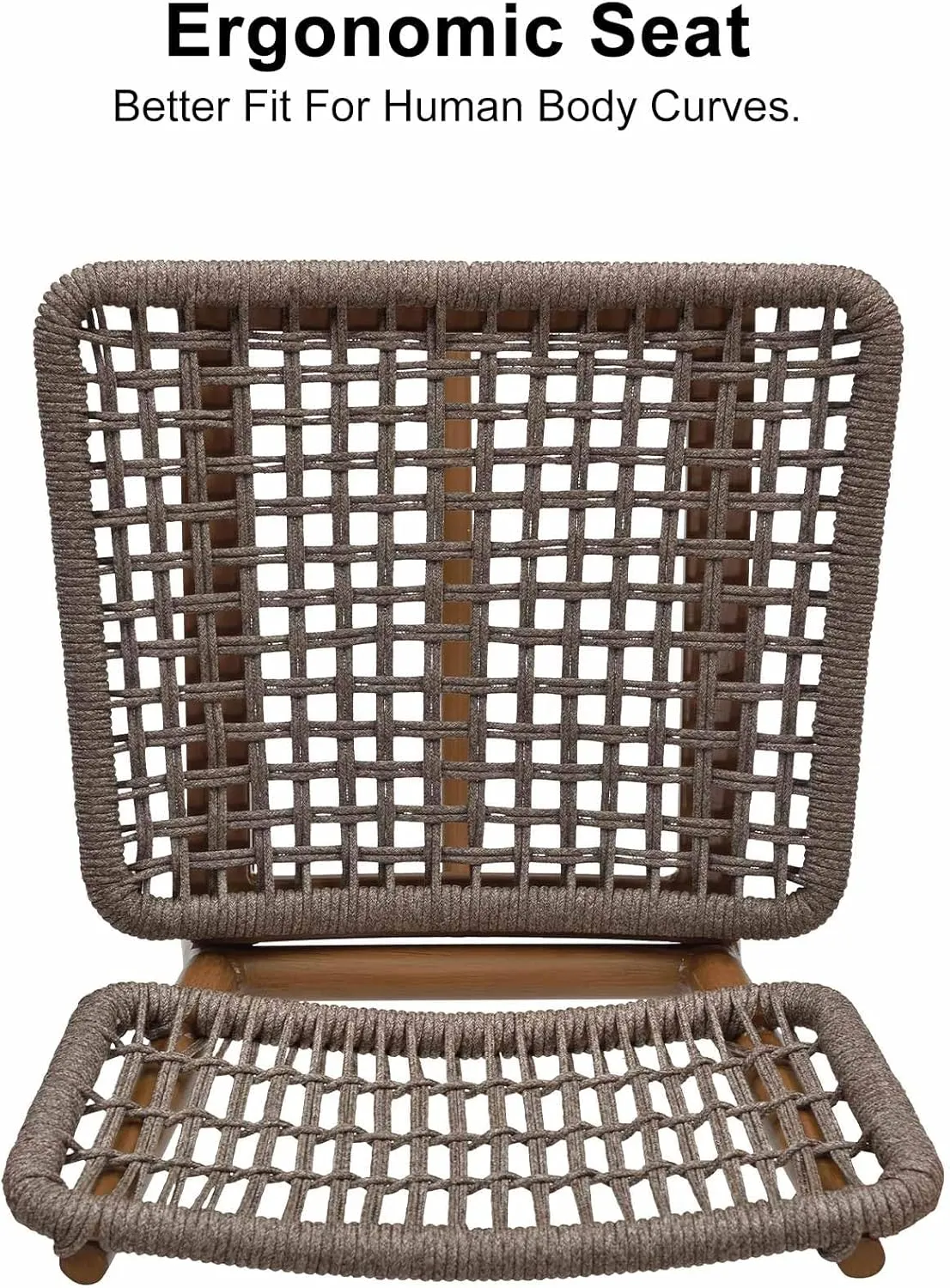 PURPLE LEAF Patio Counter Height Bar Stools Set of 2 Metal Bar Chairs with Back Wicker Woven Stools for Kitchen Island Pool Garden Outdoor Barstools Teak