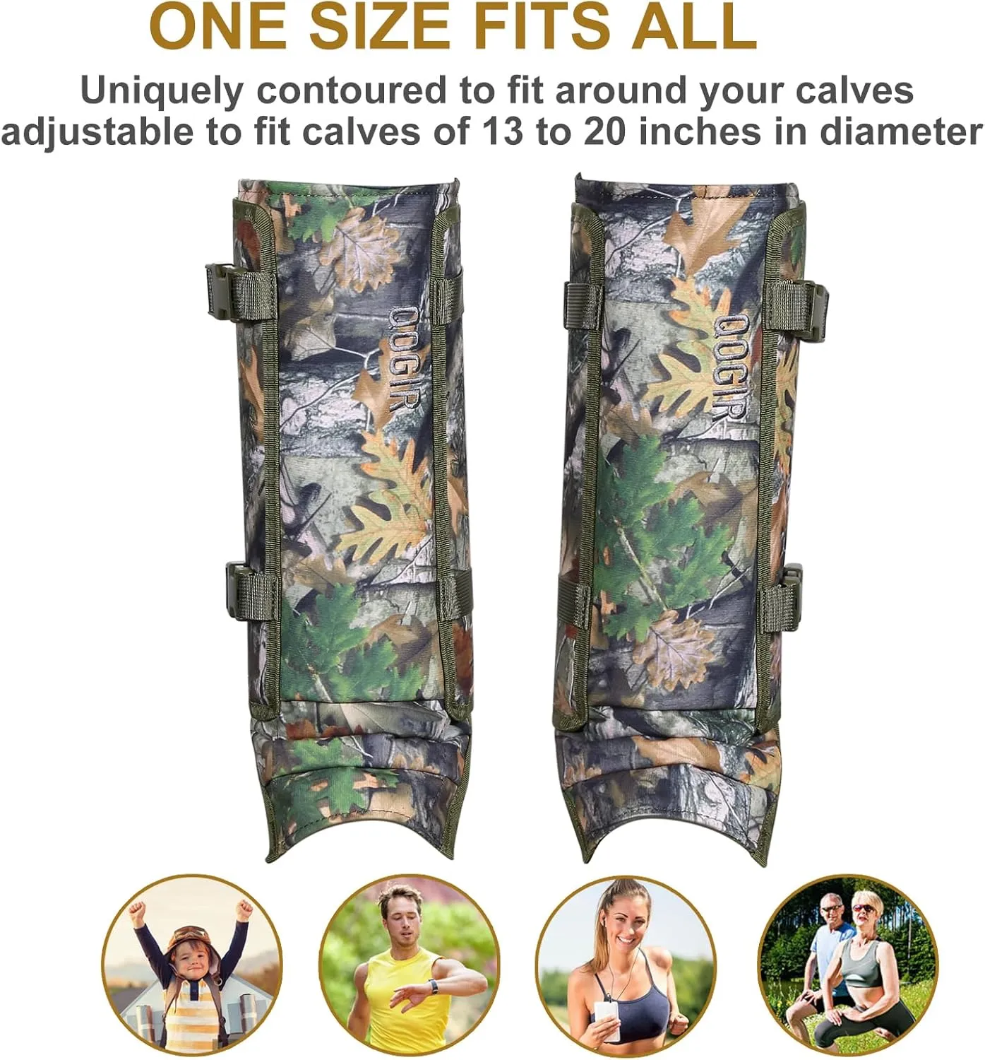 QOGIR Snake Gaiters for Hunting: Durable Snake Guards, Snake Gaiter Leggings for Men & Women, Snake Bite Protection for Lower Legs, Snake Proof Gaiters with Adjustable Size