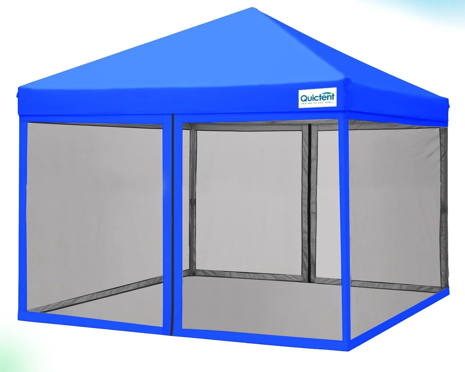 Quictent 10'x10' Easy Pop up Canopy Tent with Netting Screened, Outdoor Instant Portable Gazebo Screen House Room Tent -Fully Sealed, Waterproof & Roller Bag Included (Royal Blue)
