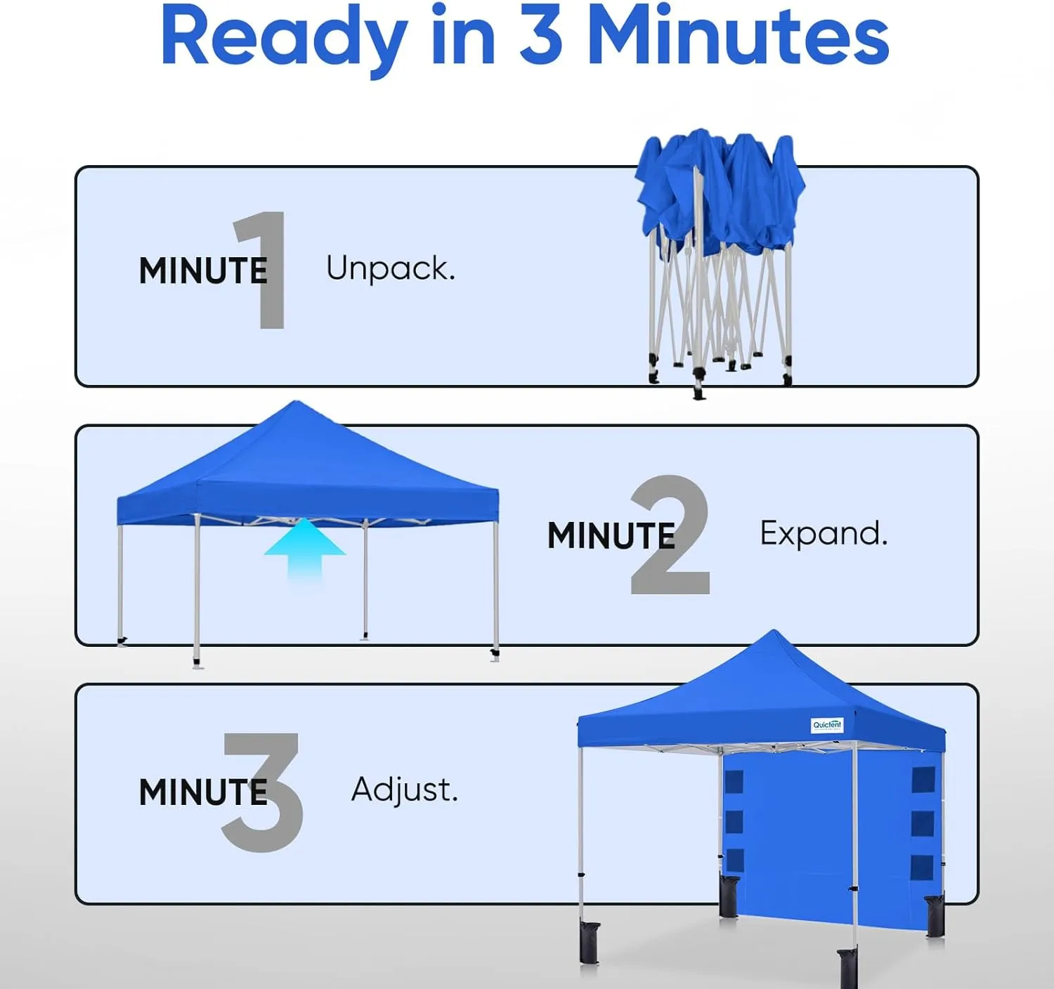 Quictent 10x10 Heavy Duty Pop up Canopy Tent, Commercial Grade Instant Shelter with Wheeled Bag for Outdoor, Beach, Parties, Markets, 500D Silver Coated UPF 50  Sun Shield