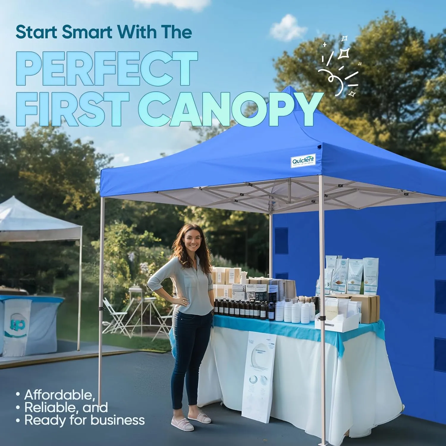 Quictent 10x10 Heavy Duty Pop up Canopy Tent, Commercial Grade Instant Shelter with Wheeled Bag for Outdoor, Beach, Parties, Markets, 500D Silver Coated UPF 50  Sun Shield