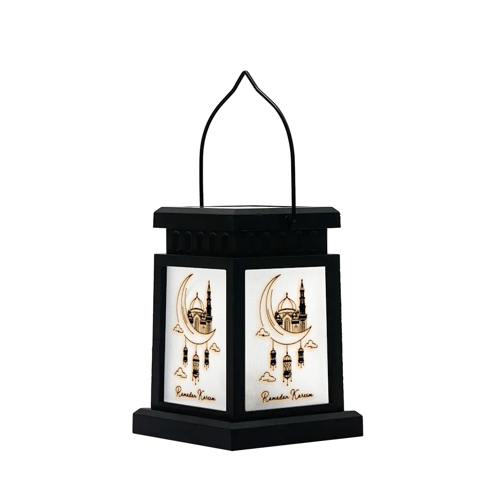 Ramadan Moon Solar Powered Square Lantern