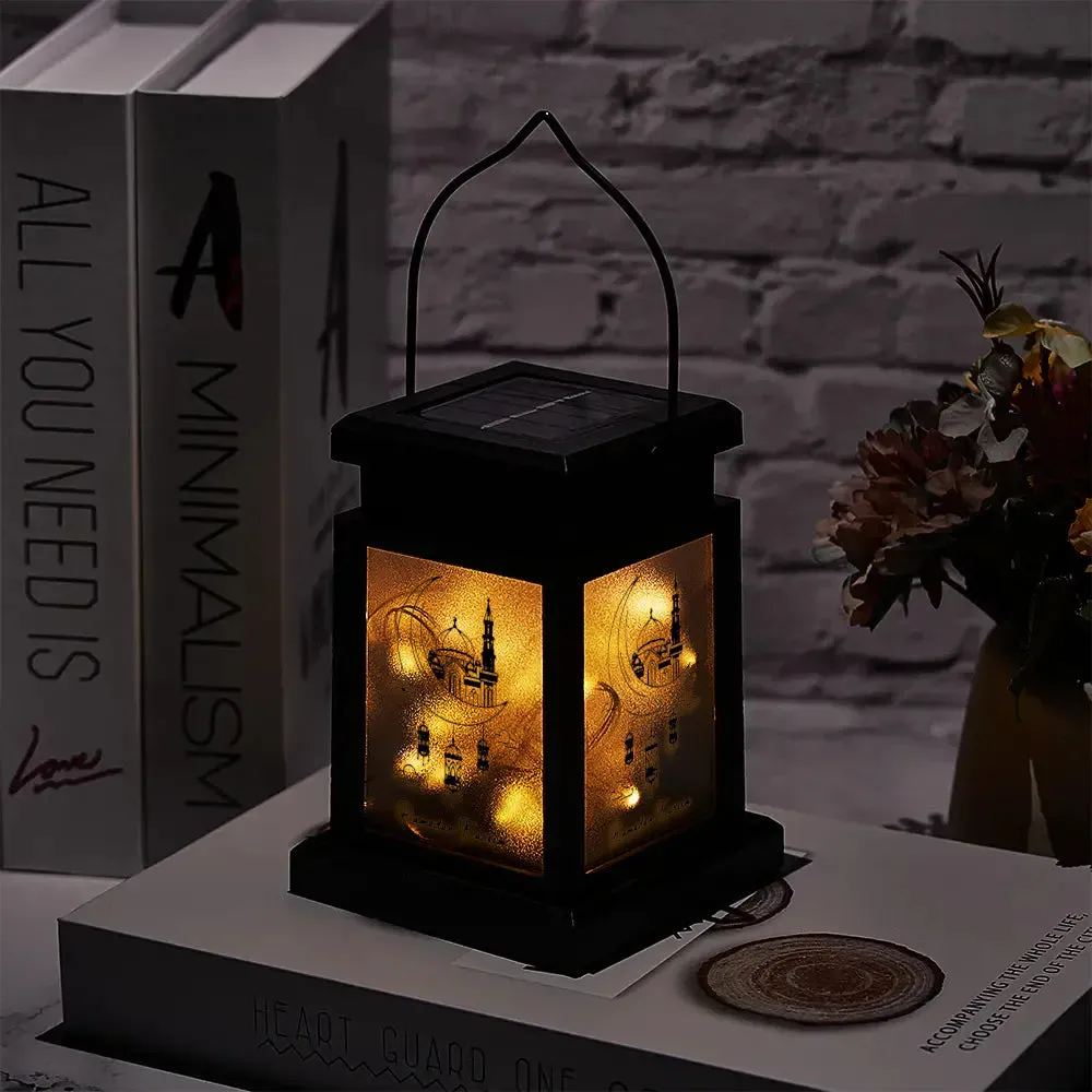 Ramadan Moon Solar Powered Square Lantern