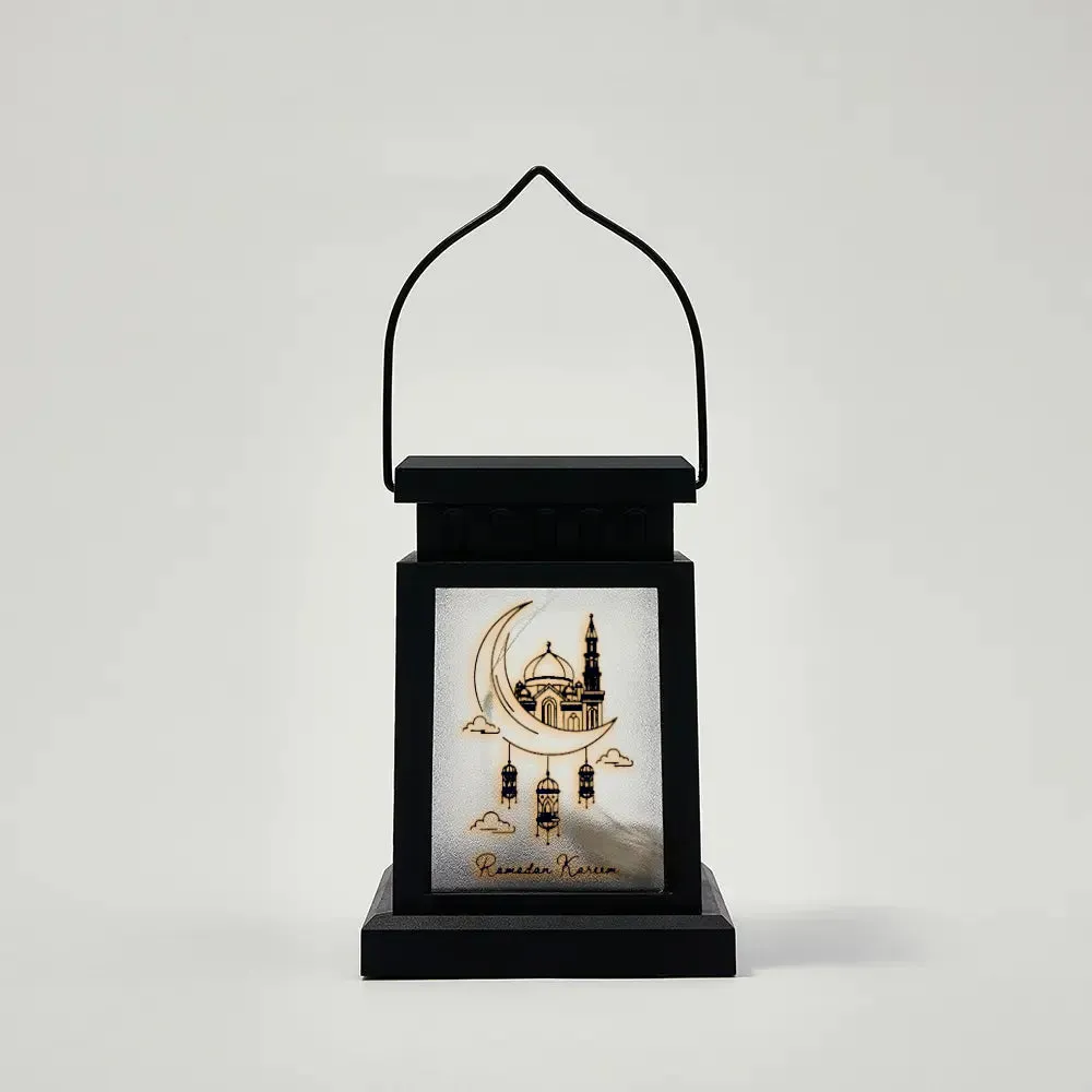 Ramadan Moon Solar Powered Square Lantern