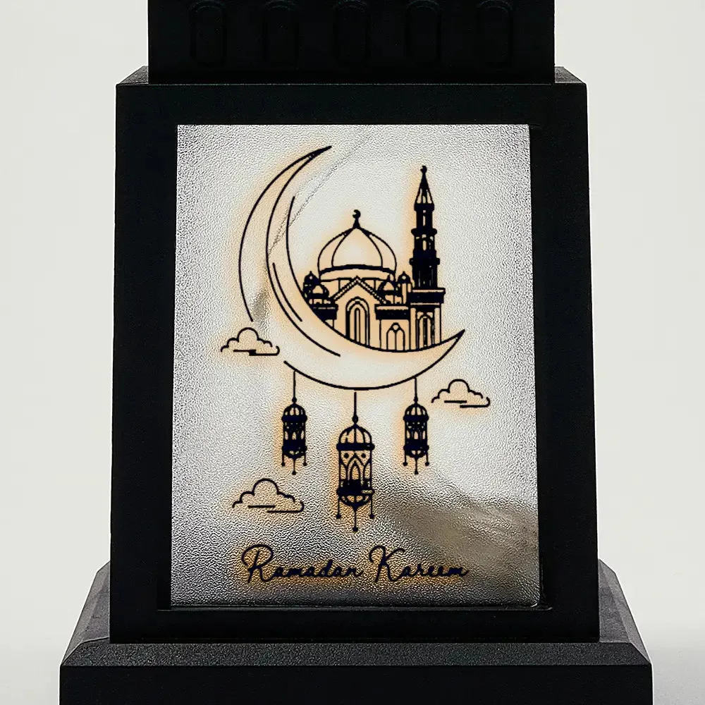 Ramadan Moon Solar Powered Square Lantern