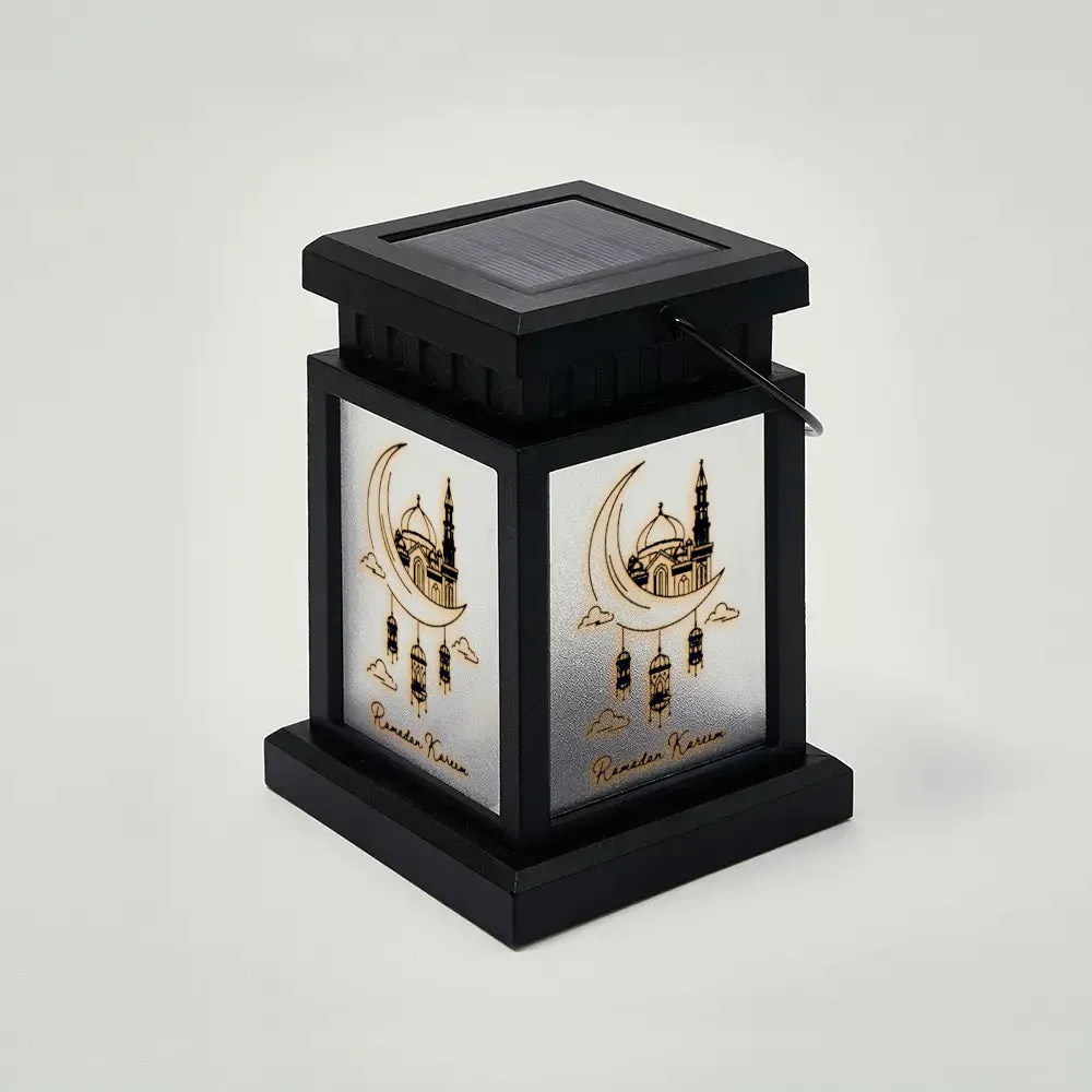 Ramadan Moon Solar Powered Square Lantern